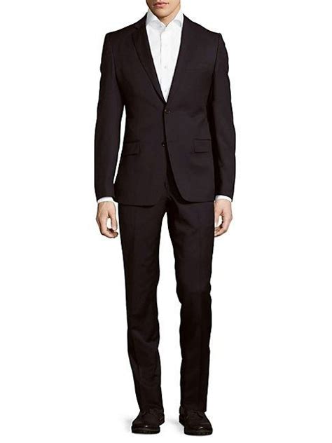 Versace Collection Slim Fit Solid Wool Suit on SALE 